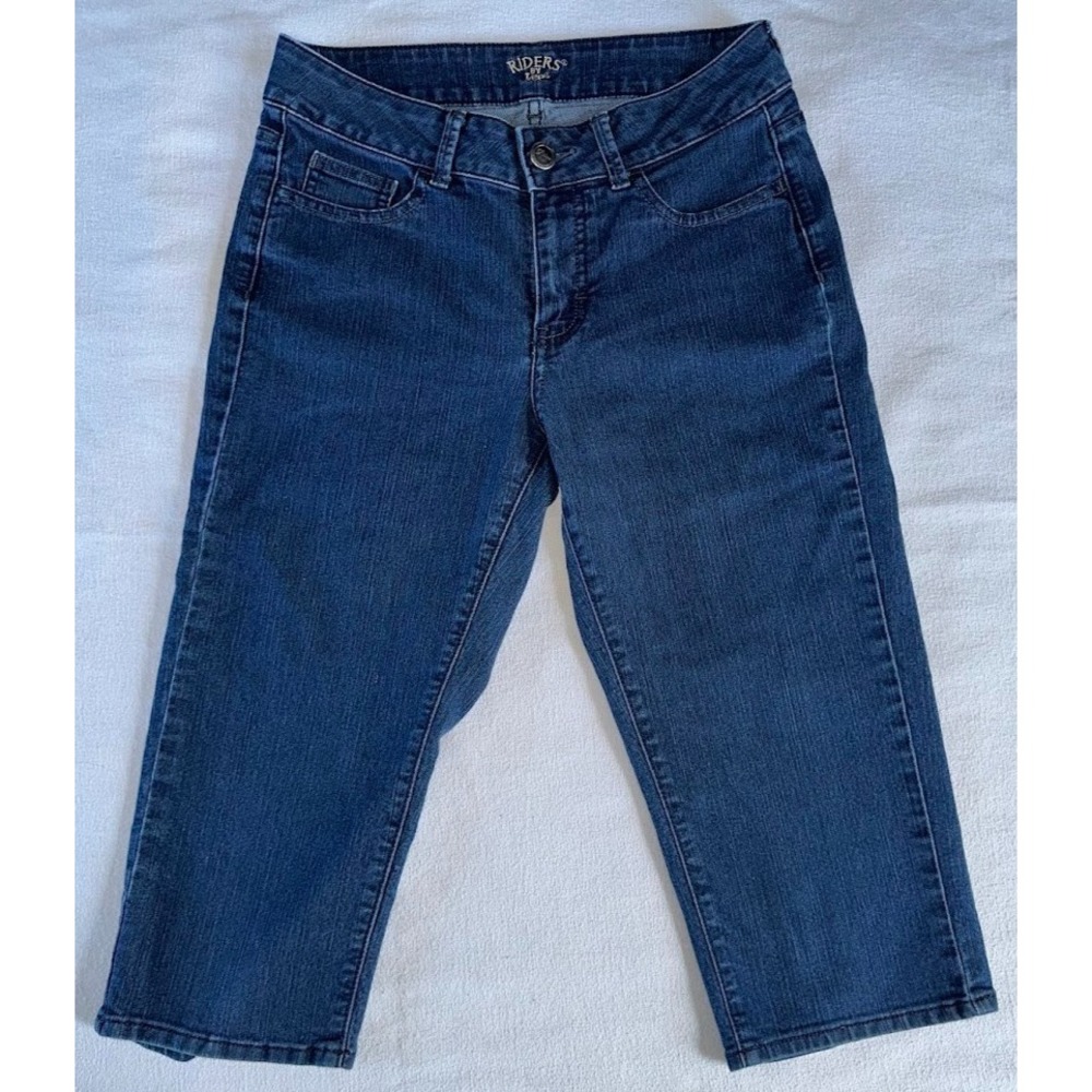 Riders Lee Jeans Size 8 Solid Blue Denim